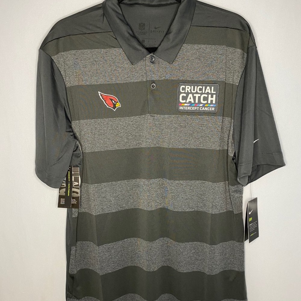 Nike Dri-Fit Arizona Cardinals Polo Crucial Catch Intercept Cancer Large